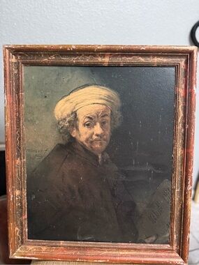 Express Vintage Portrait Art Print in Brown and Cream